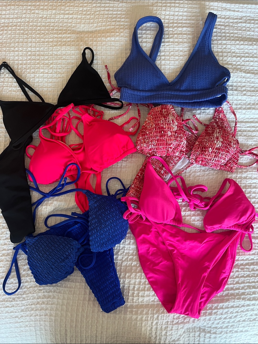 Mixed Bikini Set Bundle in Hot Pink, Royal Blue & Black